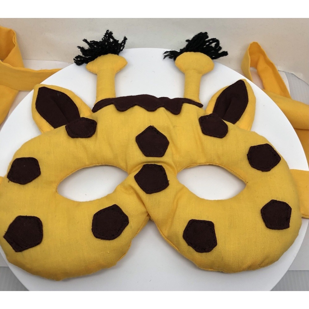 Plush 3D GIRAFFE MASK WITH EARS & HORNS Dress ups Costume‎ Halloween Cosplay